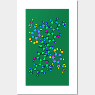 Dopamine & THC Molecules: Ease & Forgetting Posters and Art